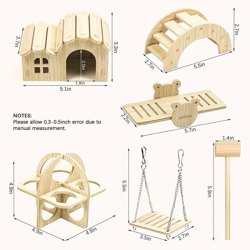 Wooden Gerbil Pet Hideout
