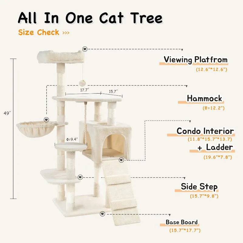Hawsaiy Multi Level 51in Cat Tree Tower
