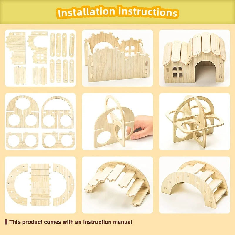Wooden Gerbil Pet Hideout