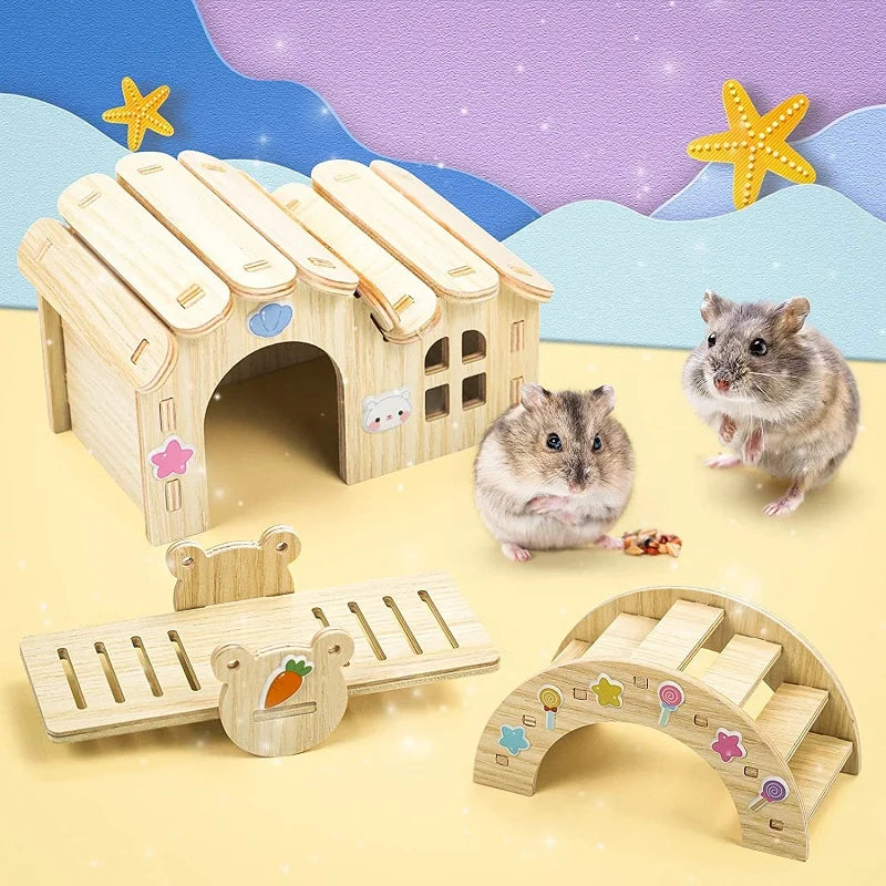 Wooden Gerbil Pet Hideout
