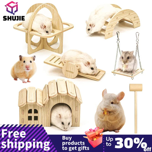 Wooden Gerbil Pet Hideout