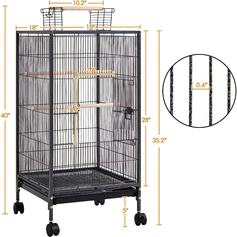 Metal 52" Large Rolling Bird Cage